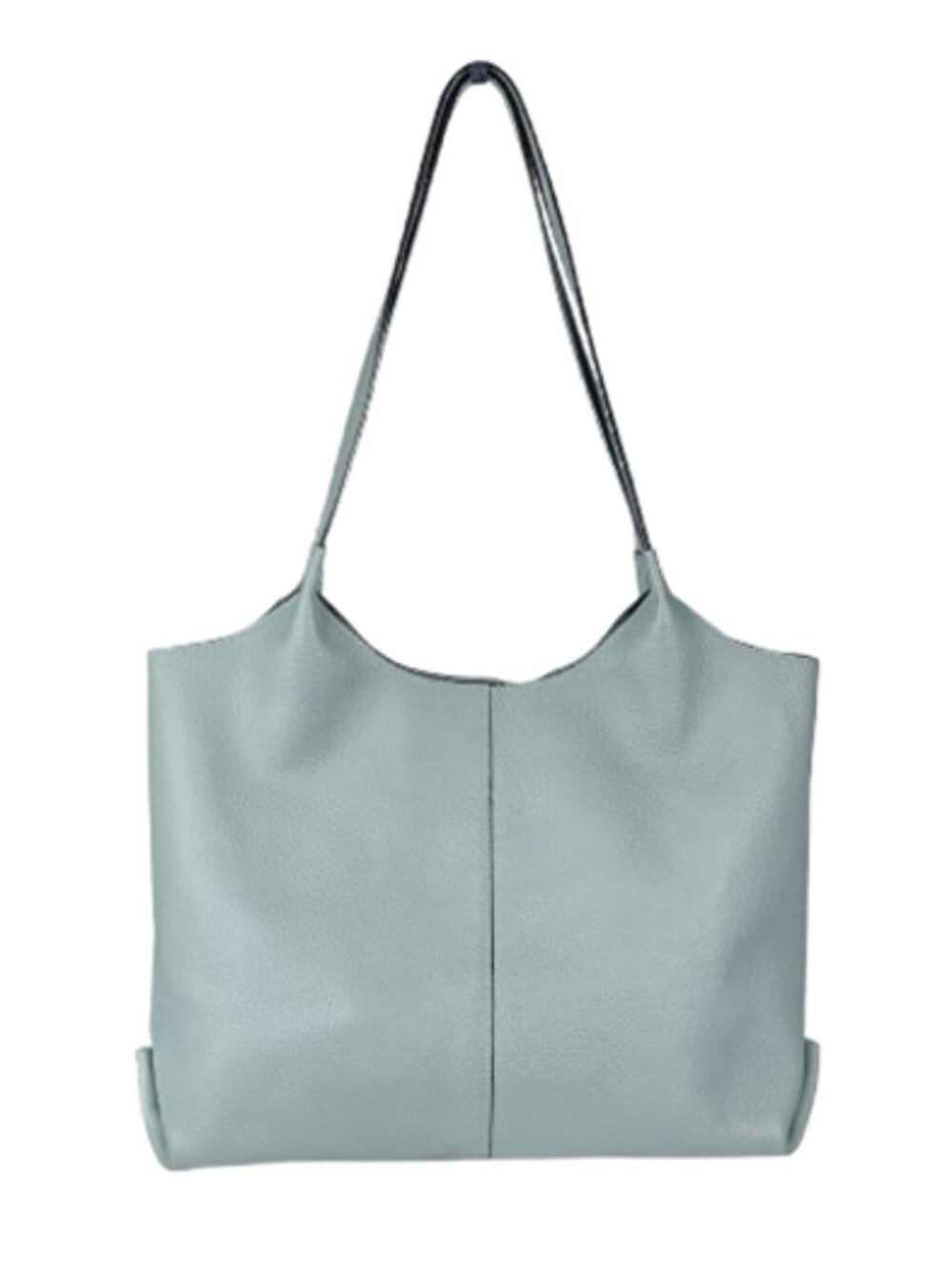 Bostanten Pebbled Leather Double Handle Shoulder Bag Tote Handbag